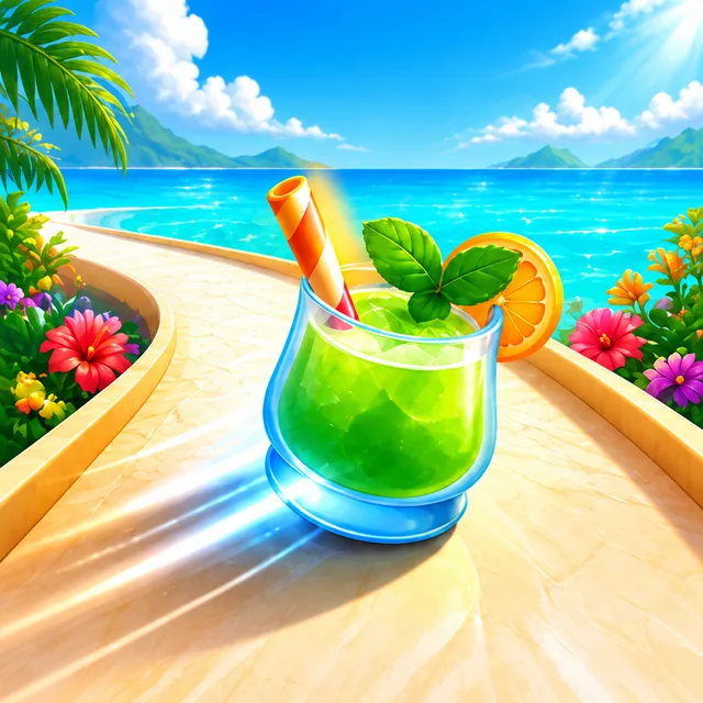Cocktail Slide game icon with colorful drinks.